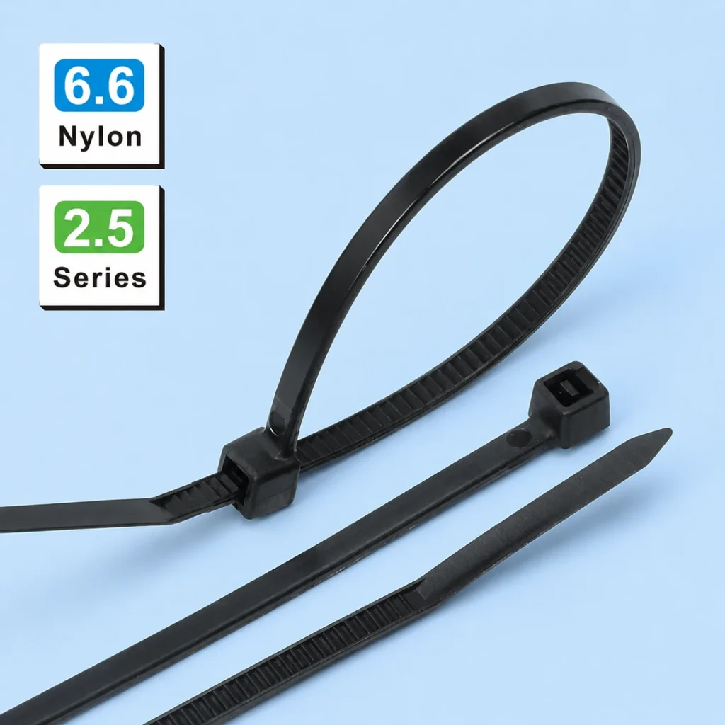 2.5mm mini cable ties PA66 nylon black self locking cable ties