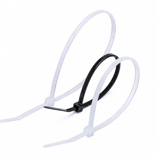 black and natural 3.6mm intermediate cable ties for wire bundling