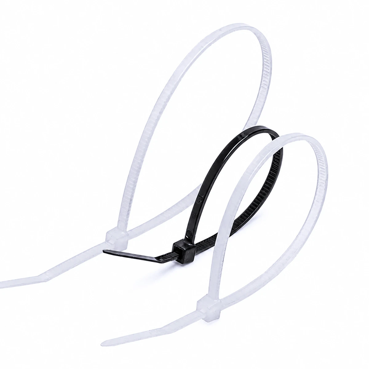 black and natural 3.6mm intermediate cable ties for wire bundling