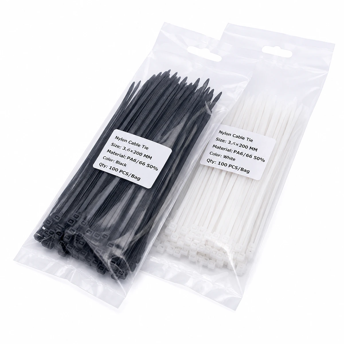 single 3.6mm intermediate cable ties product view on light background