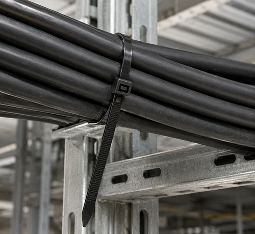 12mm extra heavy duty cable ties securing oversized cable and pipe bundles