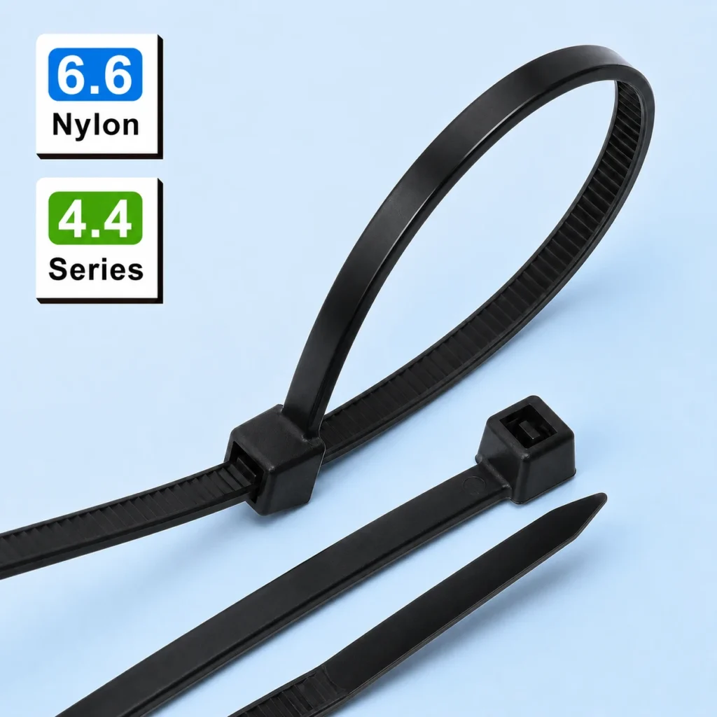 4.4mm standard cable ties made from nylon 6.6 for professional cable management solutions