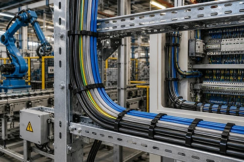 4.8mm standard cable ties used for electrical wiring and control panel cable management