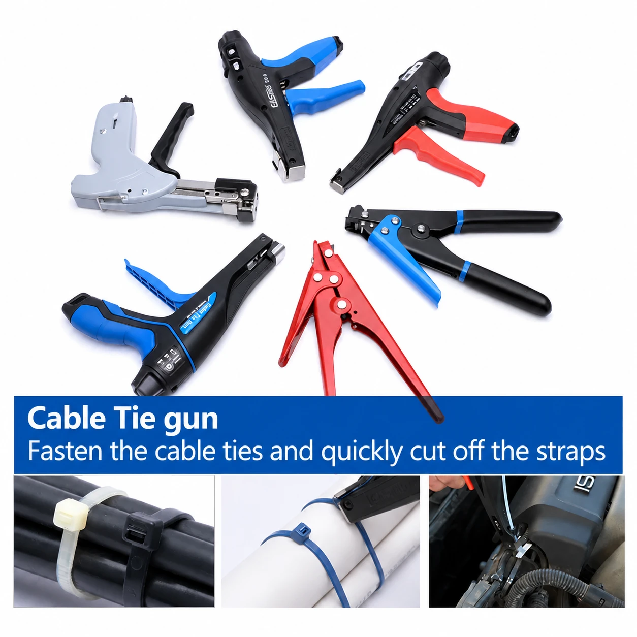 7.2mm heavy duty cable ties used with cable tie guns for fast installation and cable management