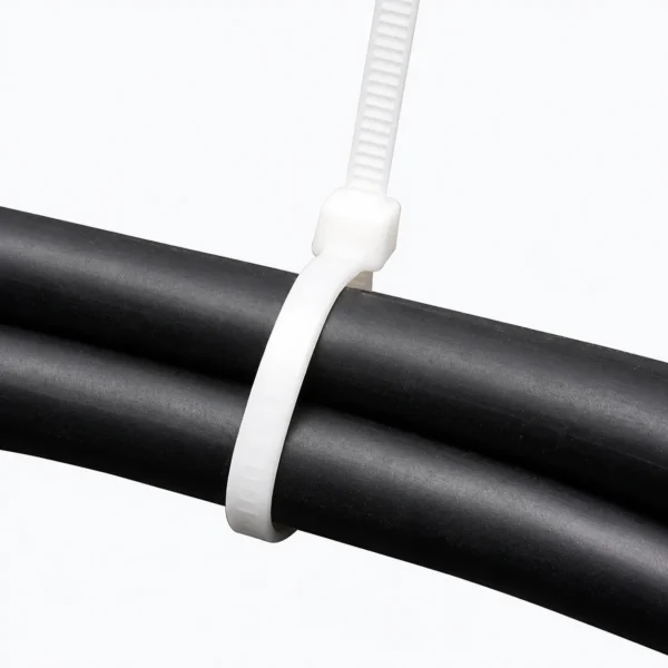 94V-0 grade cable ties fastening black cables for flame retardant cable management