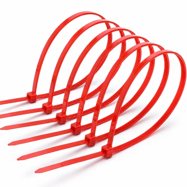 Red colour cable ties made from PA66 nylon for wire marking and cable identification