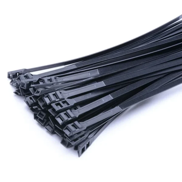 Bulk double locking cable ties in black nylon