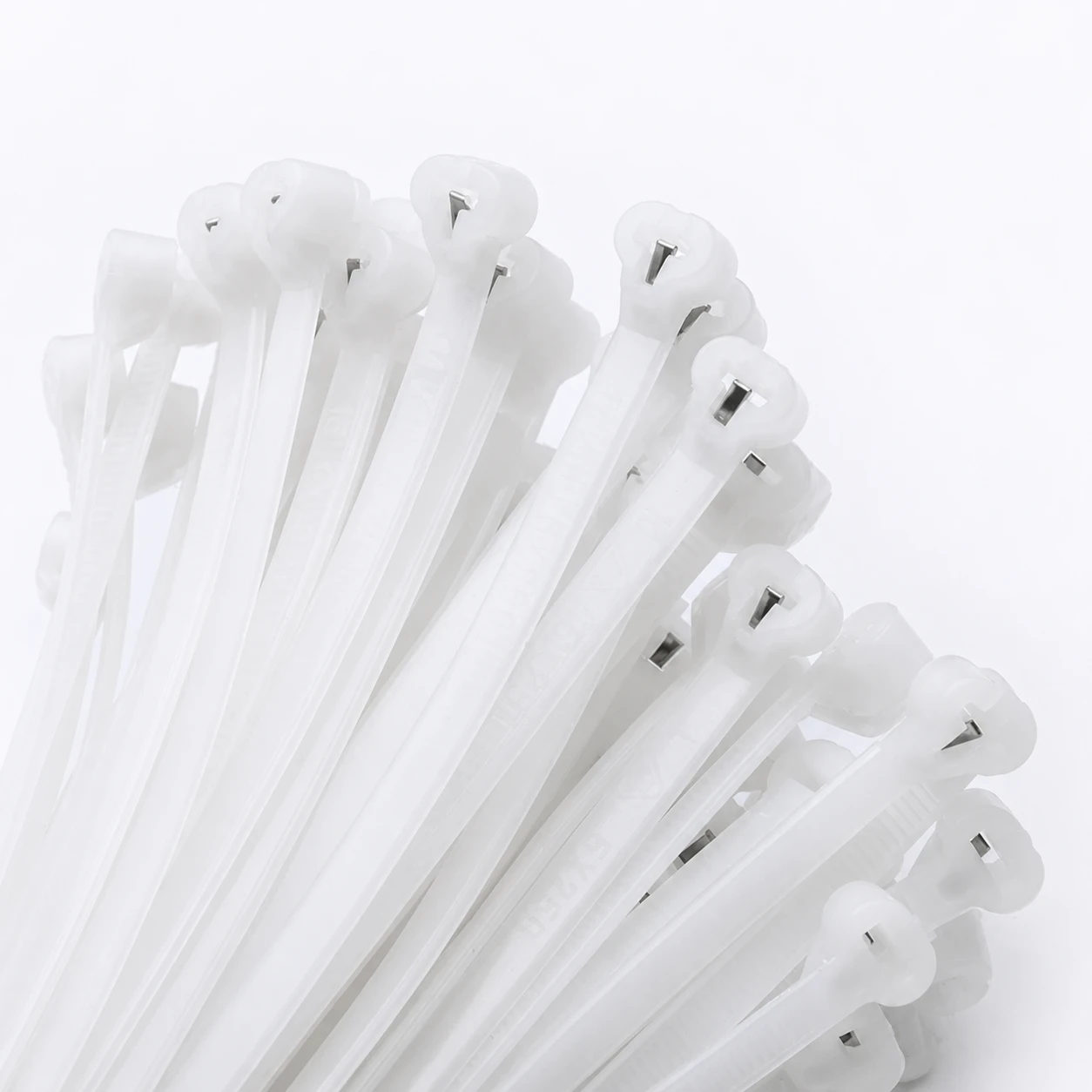 Bulk natural metal pawl cable ties with stainless steel locking inserts