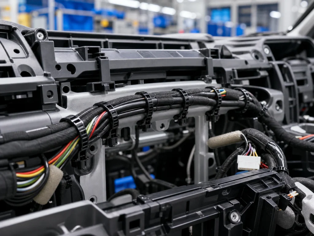 Cable Ties for Automotive Wiring used on dashboard harness routing