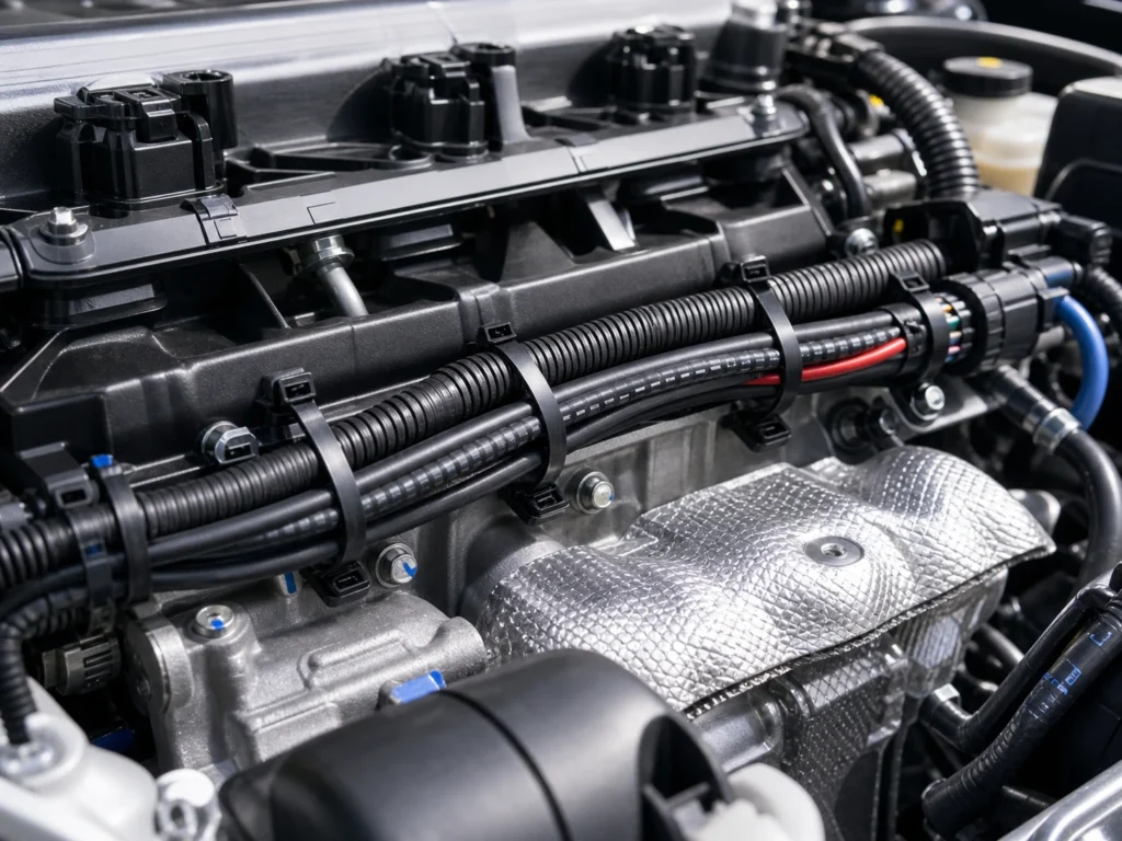 Cable Ties for Automotive Wiring used near engine compartment harnesses