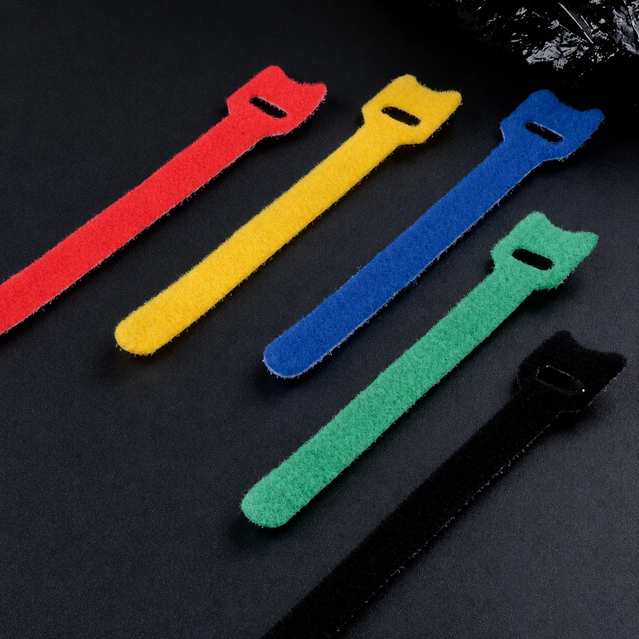 Colorful magic cable ties reusable hook and loop cable management straps