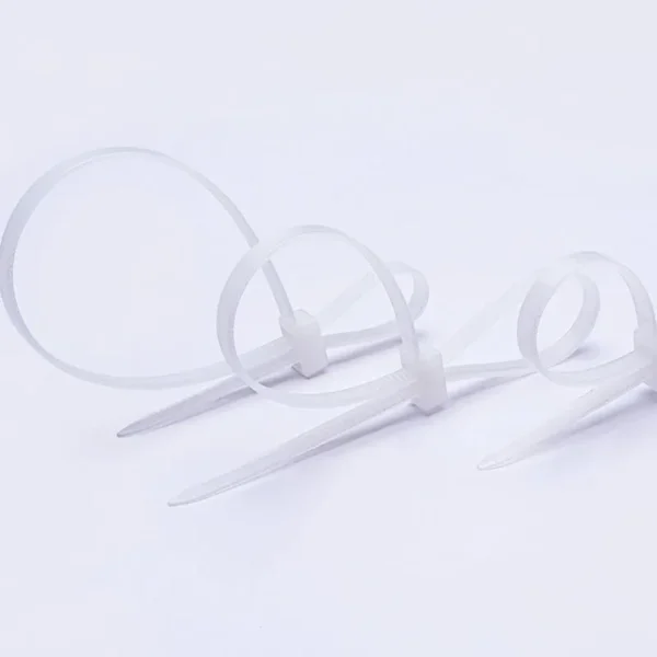 Double head nylon cable ties in natural color