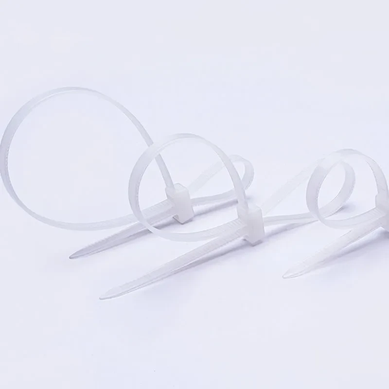 Double head nylon cable ties in natural color