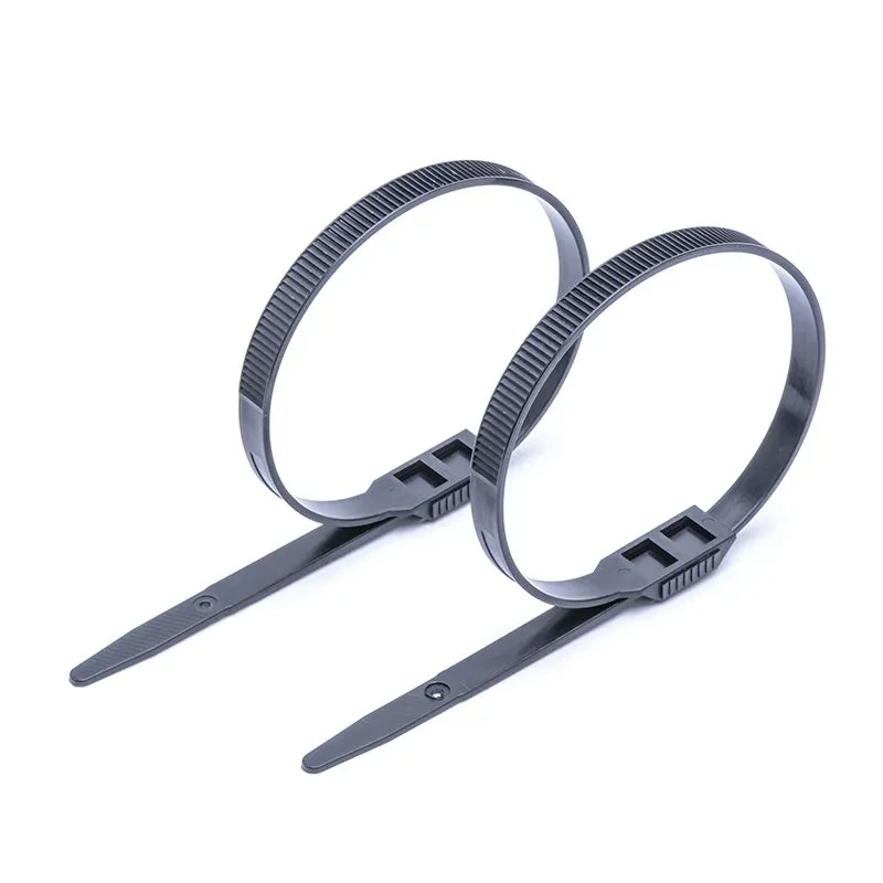 Double locking nylon cable ties in black color