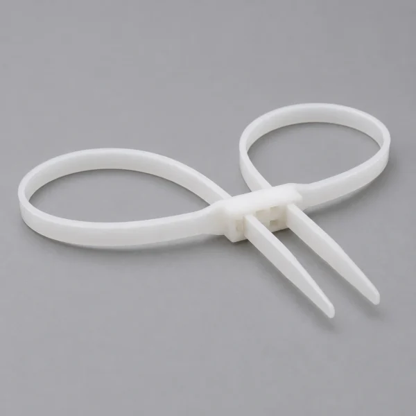 Double loop cable ties with handcuff design