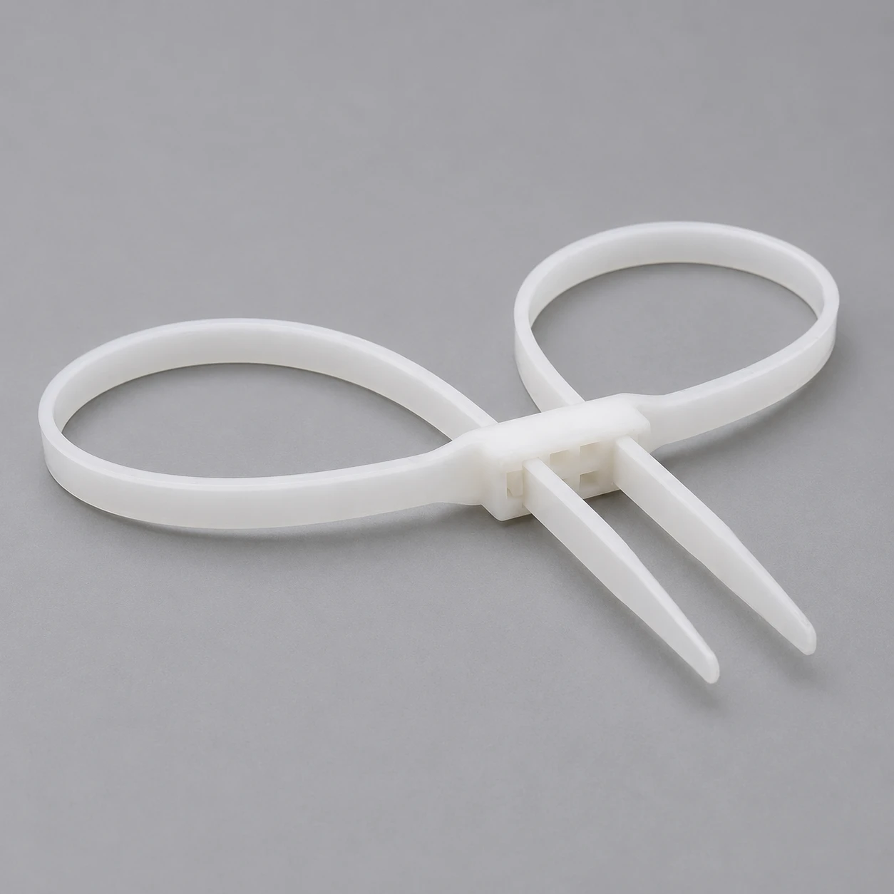 Double loop cable ties with handcuff design