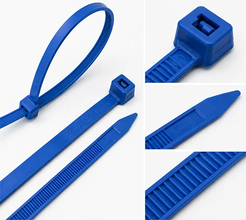 ETFE Teflon cable ties with locking head serrated strap and cable tie tail detail