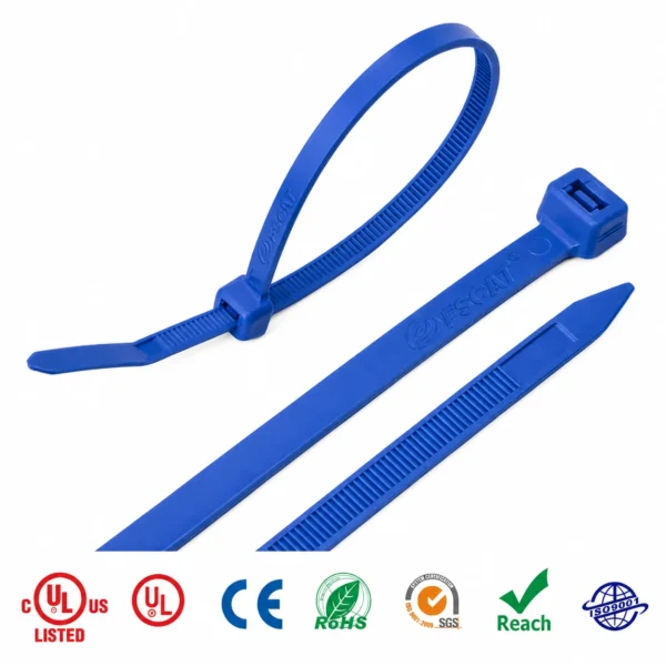 ETFE Teflon cable ties for 170°C chemical resistant cable bundling with compliance marks