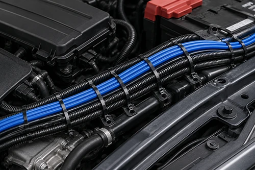 7.6mm heavy duty cable ties fastening automotive wiring harnesses for fast installation