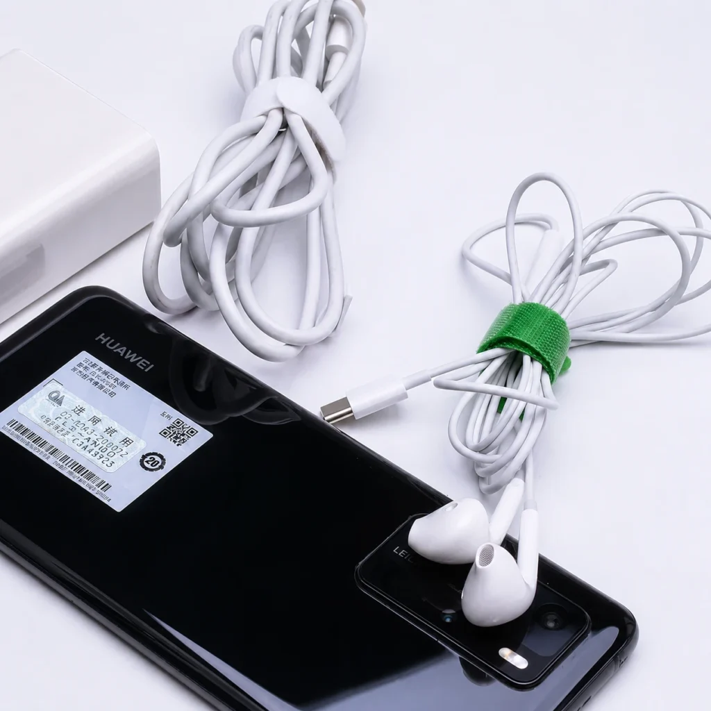 Magic cable ties organizing earphone cables charging cords and electronic accessories