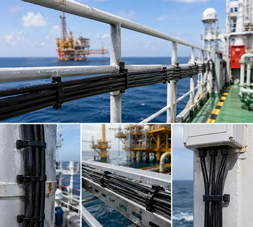 PA12 Cable Ties 105℃ securing cables in marine and offshore harsh environments