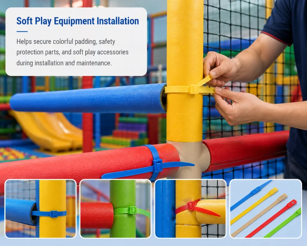 Naughty castle cable ties fastening indoor playground sponge sheaths