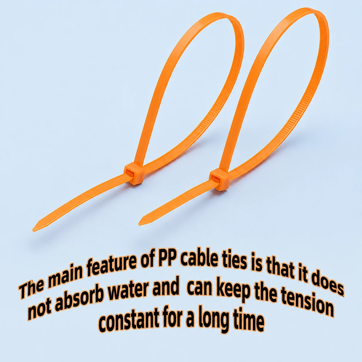 Polypropylene cable ties with non absorbent water resistant feature