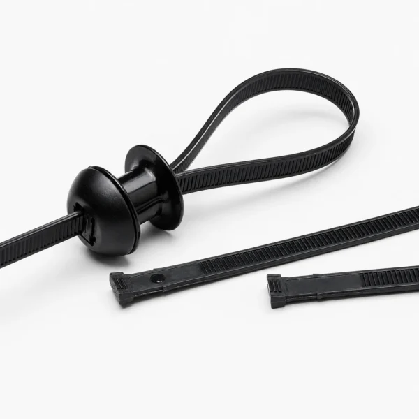 Nylon chassis cable ties with separated fixing accessories