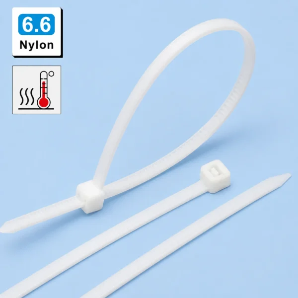 Heat stabilized cable ties made from PA66 nylon